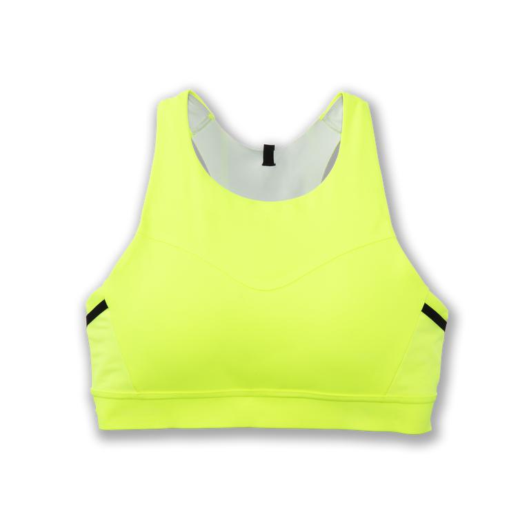 Brooks Drive 3 Pocket Women's Running Bra - Nightlife/GreenYellow (74805-PNSZ)